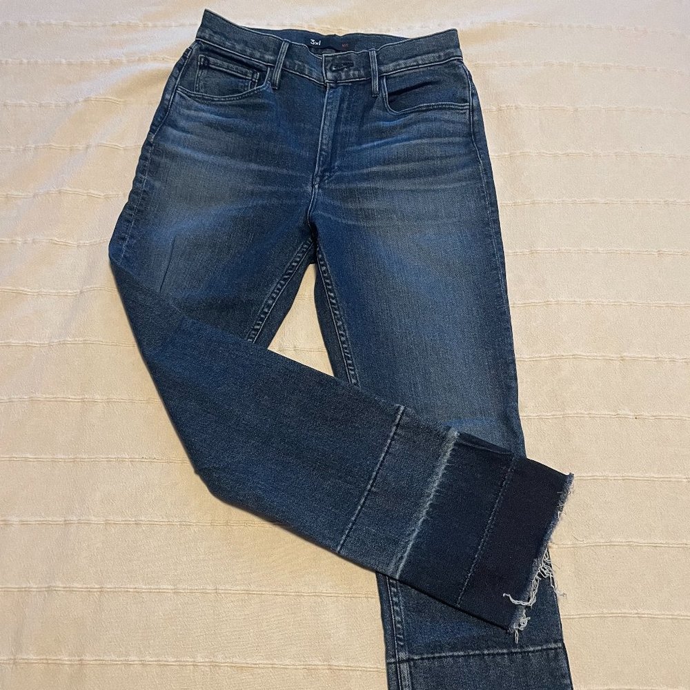 3x1 NYC Denim Jeans - straight leg / rough hem - size 27
